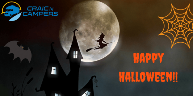 Halloween, spooky house, witch flying across the moon, bat, spiderweb, broomstick, witches hat