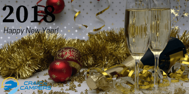 Celebrating New Year's Eve at a festival or event with champagne