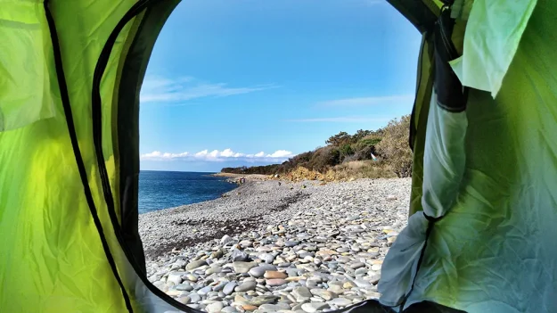 beach camping banner